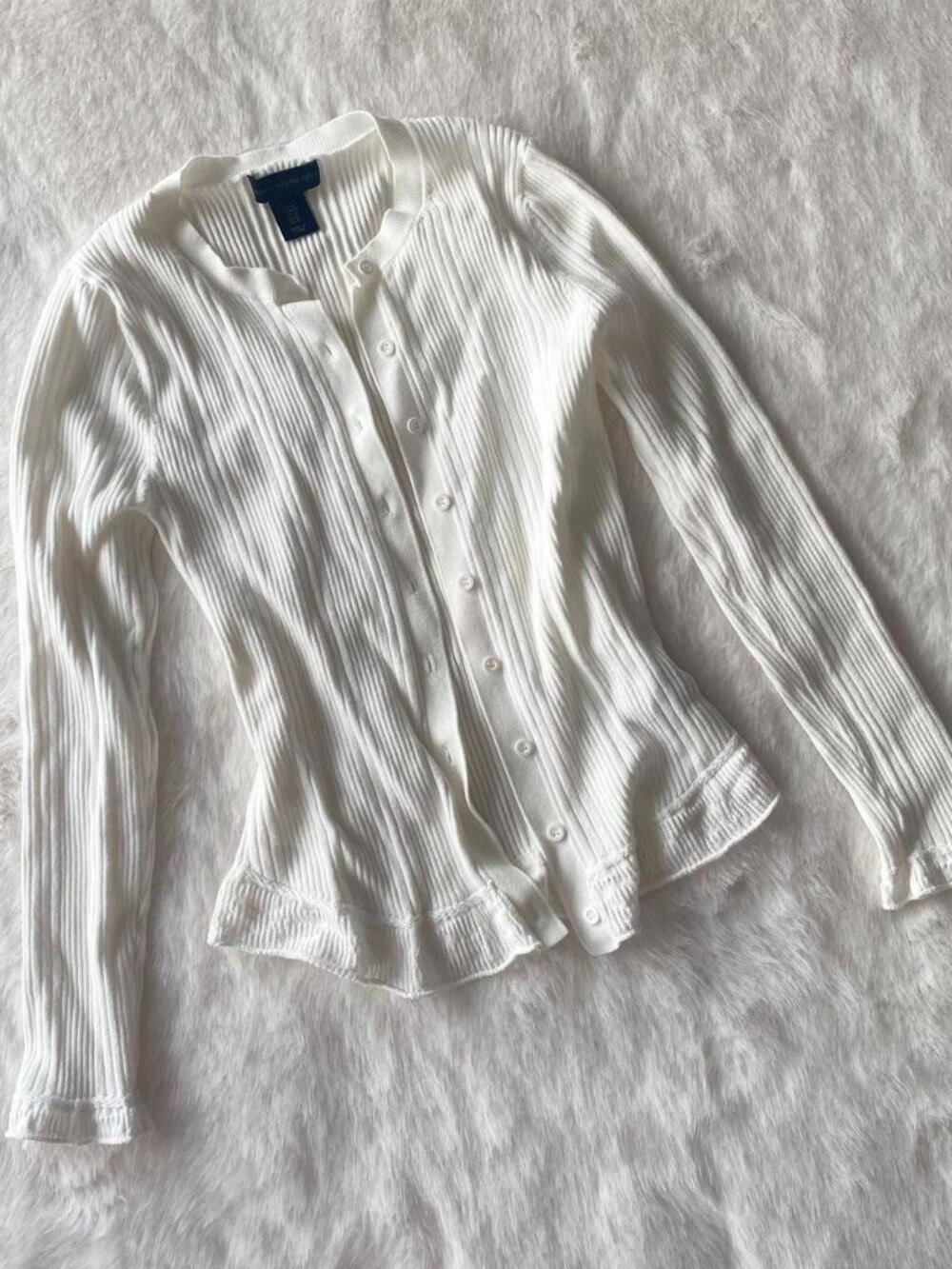 white lace button up cardigan top ♡